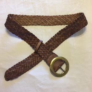 Fully adjustable, wide, braided bronze belt